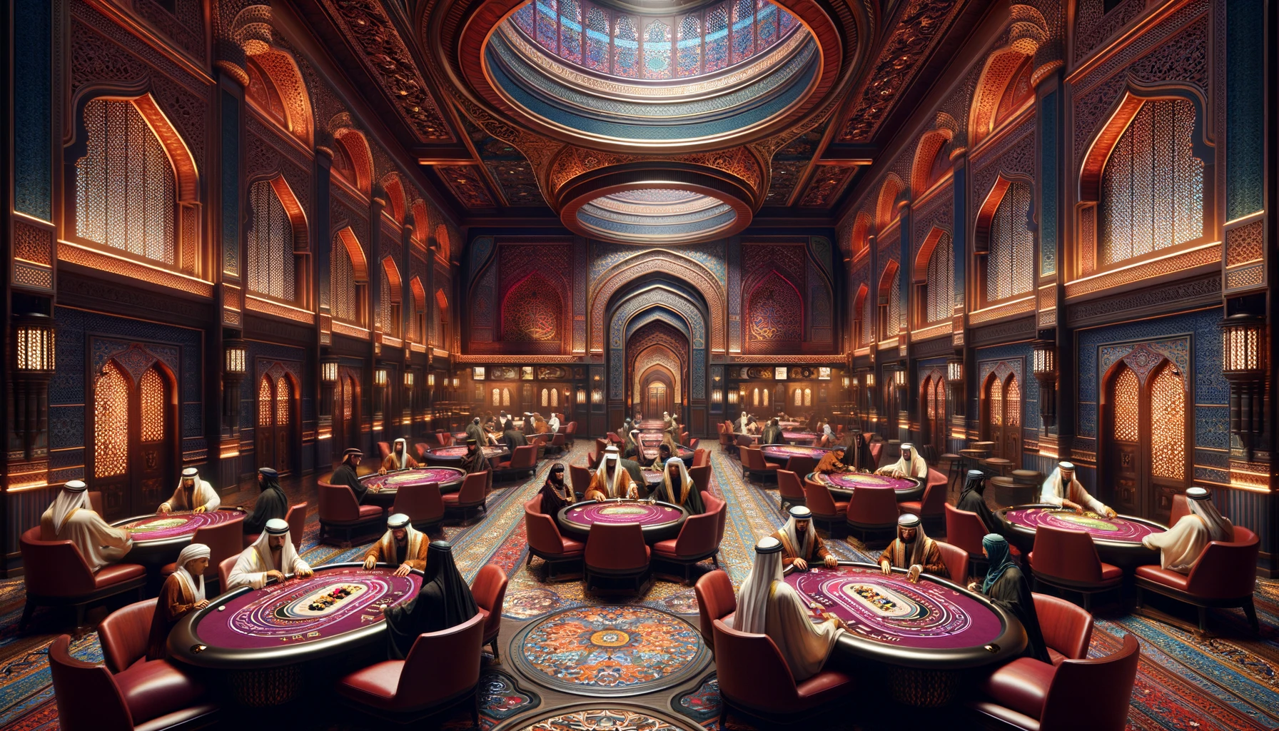 DALL·E 2024-03-26 10.06.29 - Envision a grand Arabian-style casino, richly adorned with a color palette primarily of deep maroon (#660000), dark reddish-brown (#470000), dark oliv